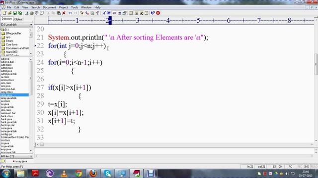 sorting and binary search in java
