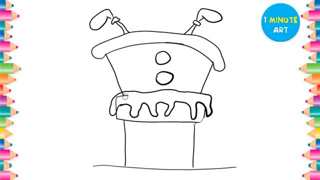 1 Minute Art - How to draw funny cartoon Santa