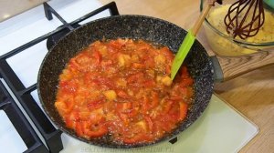 Омлет с Помидорами и Болгарским Перцем на Сковороде (Omelet) Eng, Spa, Fra Subtitle