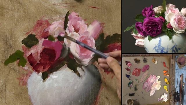 Time laspe Painting Pink and Red Violet Roses with Elizabeth Robbins смотреть онлайн