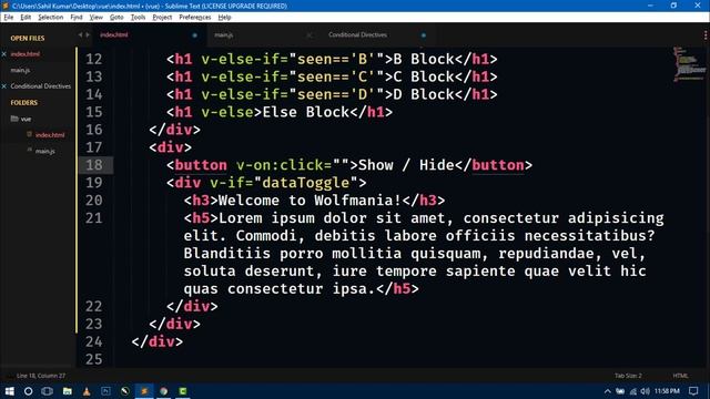 #4 Vue.Js Conditional and Loop Directives Rendering  | Vue Js Beginner's Tutorial