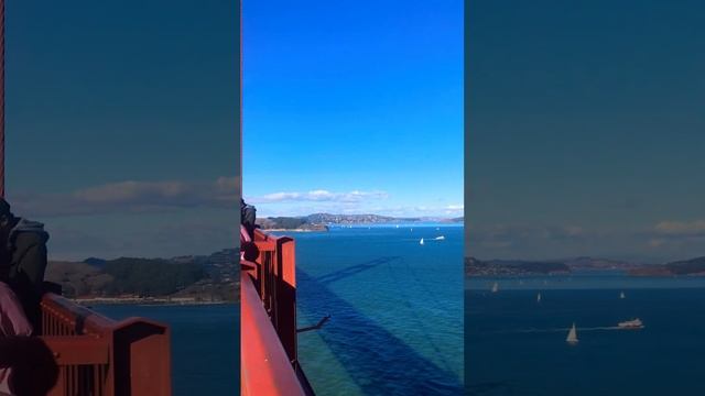 Walking on Golden bridge, San Francisco, California