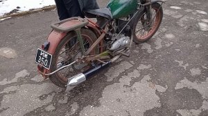 Старенький Иж 350 заводим после зимы