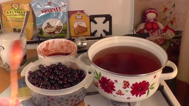  411. Плодово - ягодный кисель на крахмале. Маленькая кухня 8 кв. м 