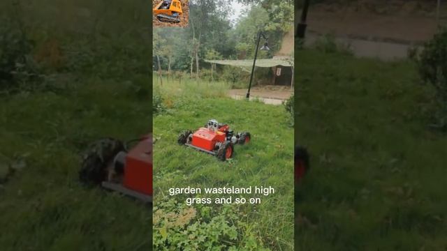 4 stroke gasoline engine electric traction travel motor remote control bank mower