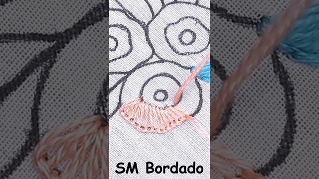 hand embroidery feather stitch and colorful flower making fantasy flower easy needle work tutorial