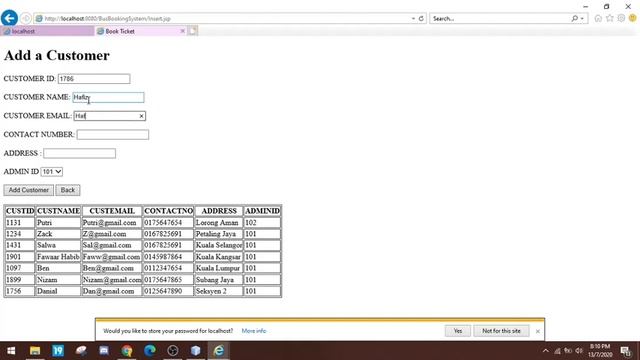 Java Web Application Project - Bus Booking System