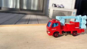 A police car ambulance minicar is running urgently. Car toy sounds siren and runs!