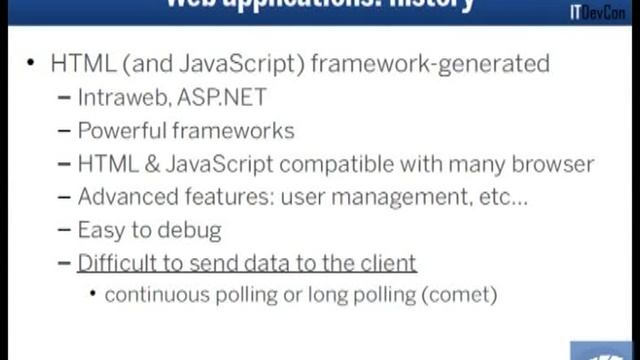 ITDevCon 2011 - Paolo Rossi - HTML5 WebSocket con Delphi - Parte 1 смотреть онлайн