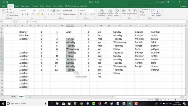 MS Excel 2016 Tutorial in hindi || Series Fill, Paste special, Freeze pan etc. || Lesson-3