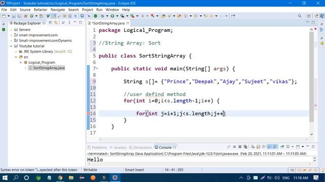 #SortStringArrays       Sort String Array In Alphabet order in java | Name or Country name sort