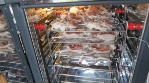 Перепела горячего копчения на сетках. Сетки и щуп для Коптильни ДАЧНАЯ 200 НП. Распаковка.