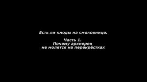 Есть ли плоды на смоковнице. 
Часть 1. Почему архиереи не молятся на перекрёстках.