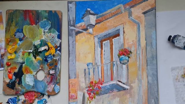 Как рисовать экстерьер. Архитектура маслом и мастихином. смотреть онлайн