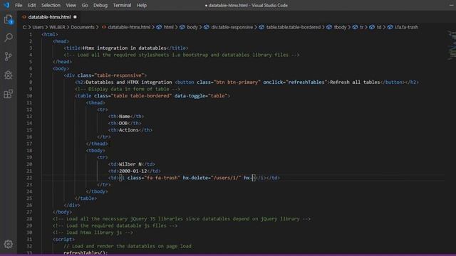 HTMX not working on Datatables pagination - HTMX Datatables Integration Tutorial (2023)