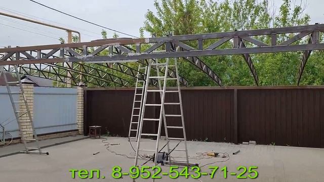 Навесы из поликарбоната Воронеж и Воронежская область. Изготовление навеса арочного пл. 75 кв. м. смотреть онлайн