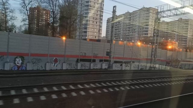 Вид из окна поезда перегон Железнодорожная - Кучино Московская область | РЖД | Транспорт