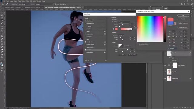 Neon Glow Lines Effect | Photoshop tutorial | Exotic Designs