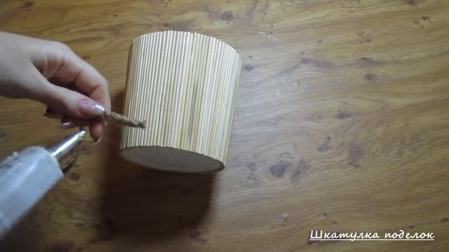 Взяла майонезное ведерко и деревянные шпажки, получилось отличное чудесное кашпо. смотреть онлайн