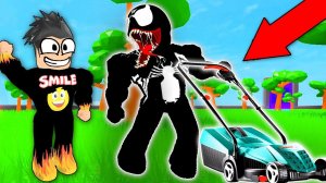 ВЕНОМ СТАЛ МОИМ УБОРЩИКОМ! НОВЫЙ СИМУЛЯТОР газонокосилки Lawn Mowing Simulator Roblox