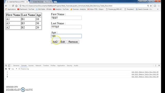 JavaScript - How To Add Edit Remove Selected Table Row From Input Text In Javascript [ with code ] смотреть онлайн