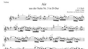 J. S. Bach - Air on the G String | Suite No. 3 | BWV 1068 | Violin Sheet Music | Piano Accompanimen