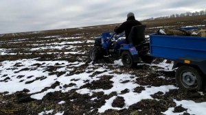 ЗАСТРЯЛ СО СПАРКОЙ, ВЫБРОСИЛ ДРОВА... РАБОТА МОТОБЛОКОМ ЗИМОЙ