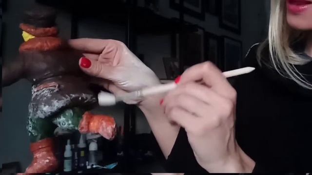 Ватные игрушки. Мальчик играющий в снежки. Детали покраски. смотреть онлайн