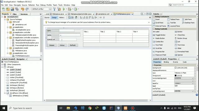 Java CRUD dengan konsep Model, View, Controller смотреть онлайн