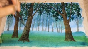 Как нарисовать ПОЭТАПНО пейзаж АКВАРЕЛЬЮ для НАЧИНАЮЩИХ