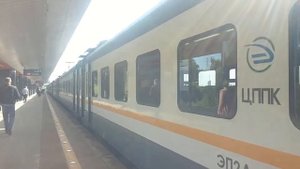 ЭП2Д-0023 ЦППК Перекраска Наше Подмосковье На станции Волоколамская