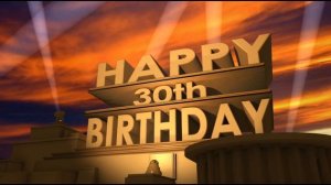 Happy 30 th birthday, скачать видео футаж заставку с юбилеем Голливуд