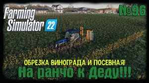 Farming Simulator 22 карта #Elmcreek  ⚙️ №96⚙️Обрезка винограда и посевная! #farming #moroz+