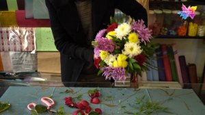 Собираем Букет #гладиолусы #хризантема #дубки #роза