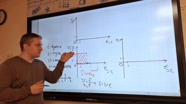 Как строить графики зависимостей пути и скорости от времени? Как найти путь по графику v от t? смотреть онлайн