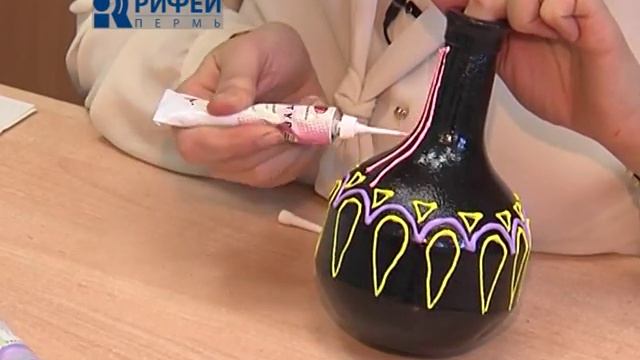 Школа дизайна. Декор стеклянной бутылки