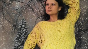 Джемпер из альпаки узором "листья" в стиле итальянского бренда БРУНЕЛЛО КУЧИНЕЛЛИ #джемпер_спицами.