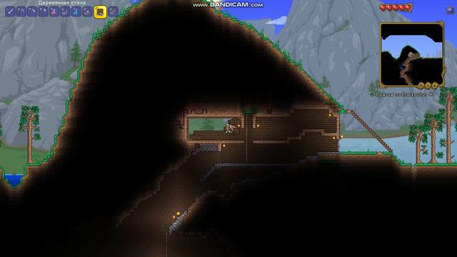 Играем в Террария перво начальный вид горы. смотреть онлайн