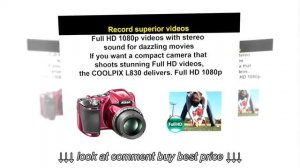 Nikon COOLPIX L830 16 MP CMOS Digital Camera with 34x Zoom NIKKOR Lens and Full 1080p HD Video Blac