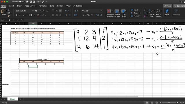 Jacobi Iteration Method In Excel | Numerical Methods