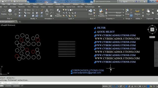 How to FILTER objects And QUICKSELECT in AutoCAD