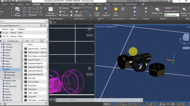 Autocad 2018 Tutorial 9 Introduction to Renders смотреть онлайн