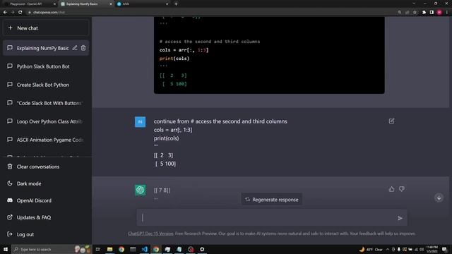 chatgpt teaches numpy: python numpy tutorial