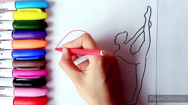 Рисую гимнастку с лентой! смотреть онлайн