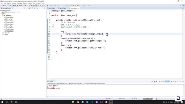 Ep#08 - Java Coding Bootcamp - Exception Handling in Java | Java for beginners | DoCoNation смотреть онлайн