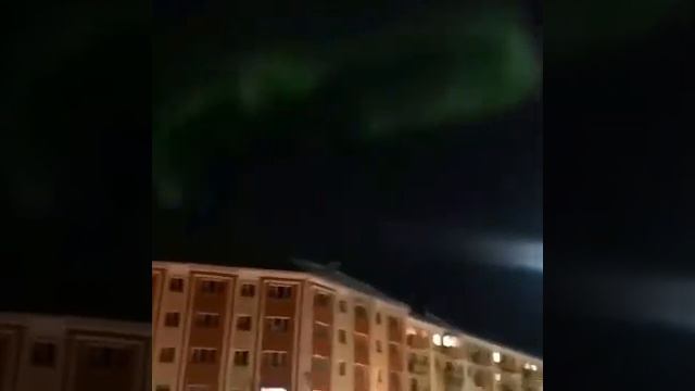 Северное сияние в Воркуте весной