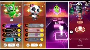 Gummy bear Vs Crazy frog Vs Babybus Vs baby shark !!! Tiles hop