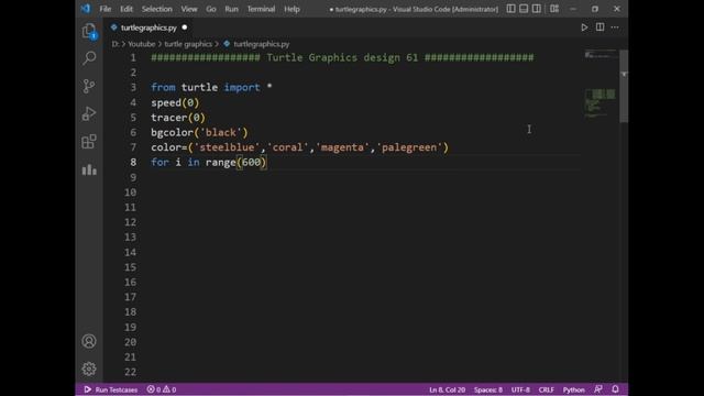 python turtle graphics tutorial || #design61 || Python graphics