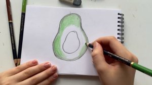 Как нарисовать АВОКАДО. Как нарисовать авокадо поэтапно. Как нарисовать авокадо карандашом.