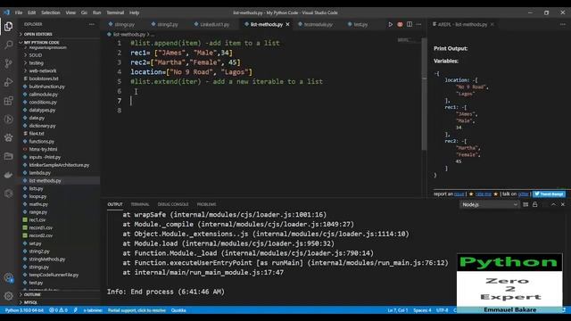 15 -Python -List Method - EXTEND смотреть онлайн